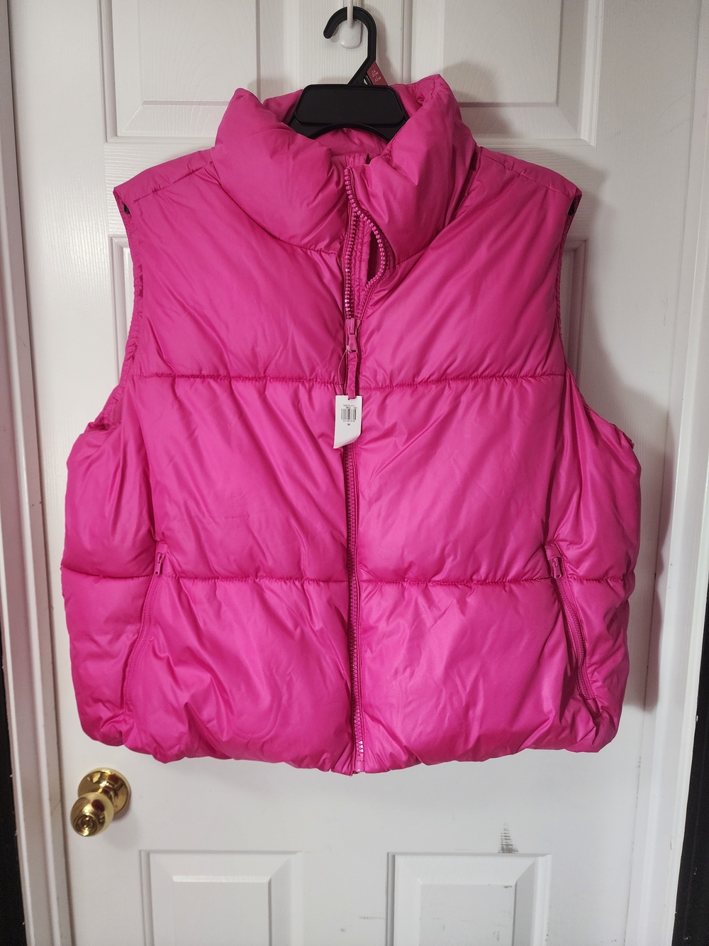 NWT - Old Navy Bright Pink Puffer Vest with Zipper Pockets
